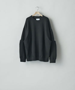 ssstein / シュタイン】COTTON DOUBLE KNIT TUCKED CREW NECK LS