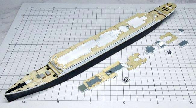1/700客船「RMS オリンピック」製作 その2（上部構造物の製作） – 艦船