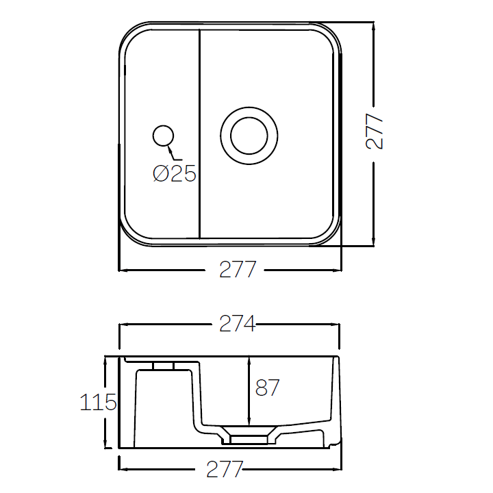 SHUI CONFORT PETITES SQUARE 27.7 置き型手洗器277mm/Hits Online