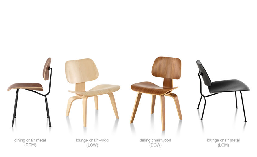 Eames Molded Plywood Lounge Chair with Metal Legs by Charles & Ray