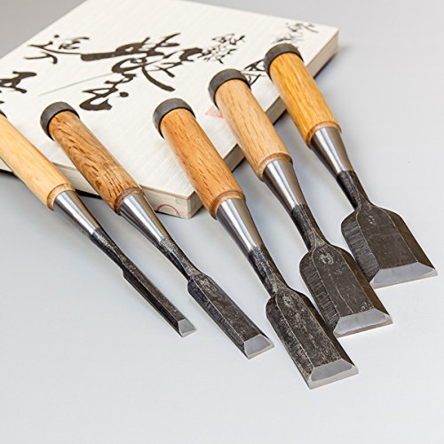 NEZUMI' Oire-Nomi (Bench Chisel) Shirogami no.2 steel 5pcs set