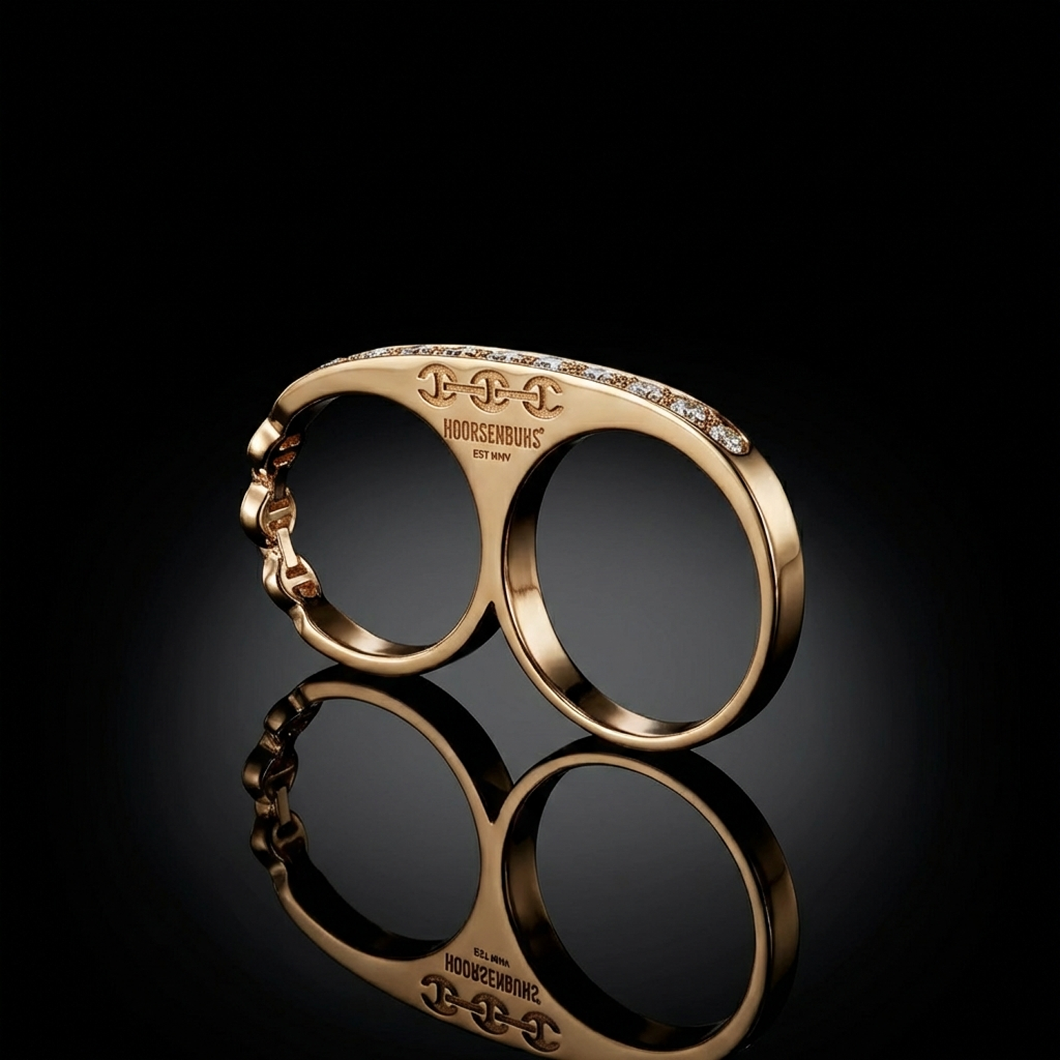 HOOORSENBUHS® | DOUBLE BARREL KNUCKLE WITH DIAMONDS – HOORSENBUHS