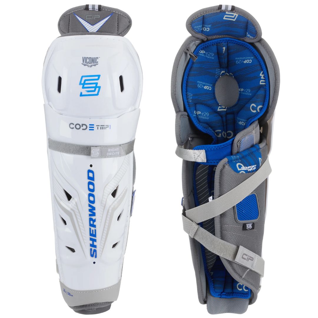 Sherwood Code TMP 1 Junior Hockey Shin Guards - HockeyTron.com
