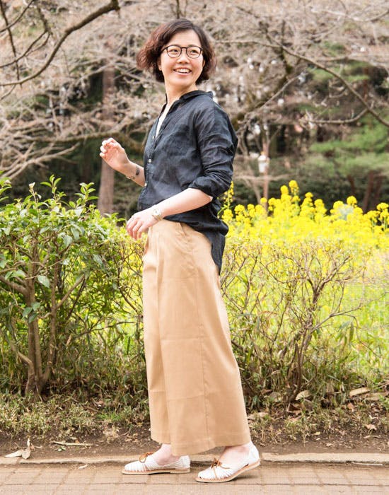 理想のワイドパンツ、身長164cm、160cm、148cmで履き比べてみました