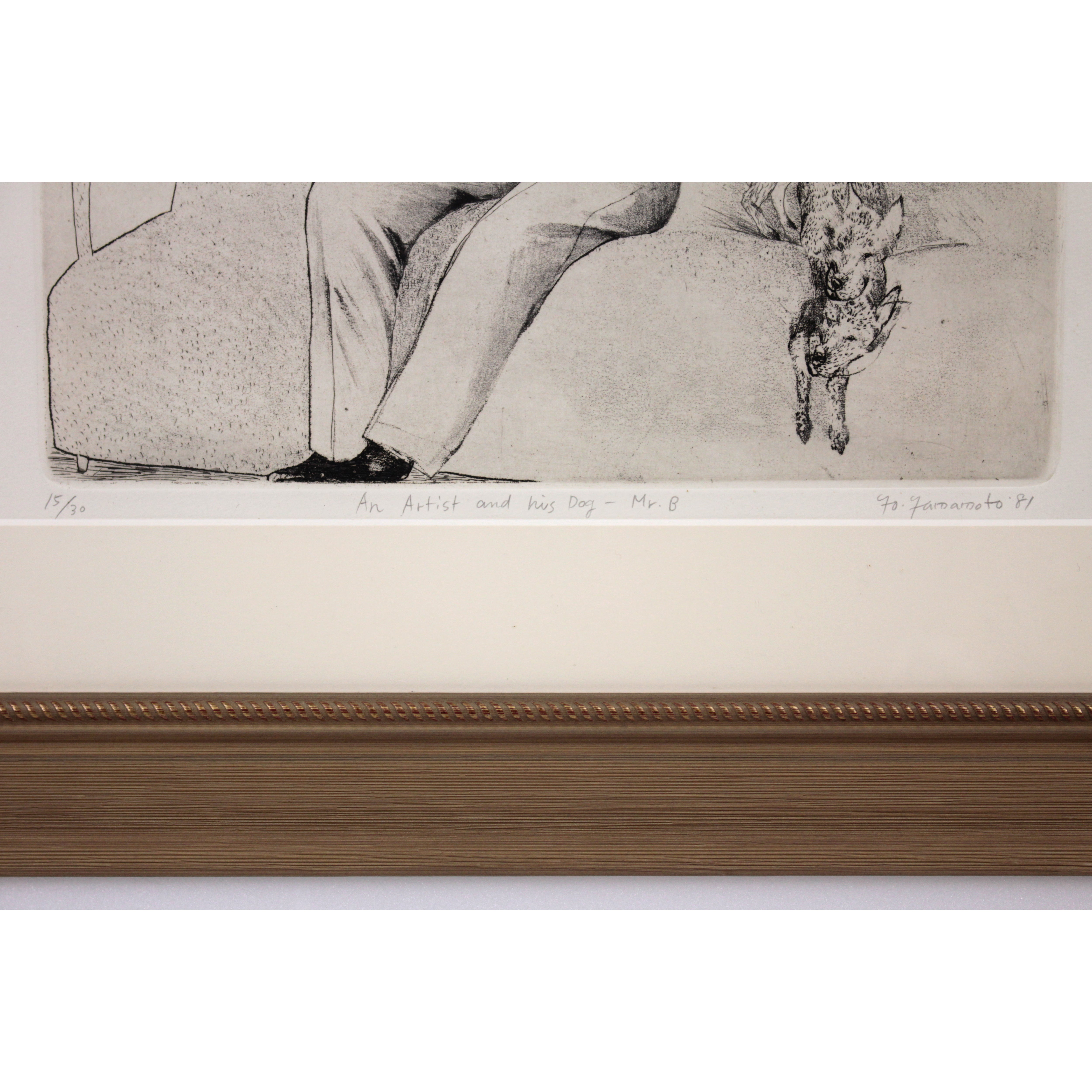 山本容子 『An Artist and his Dog - Mr.B』 銅版画 - 北海道画廊