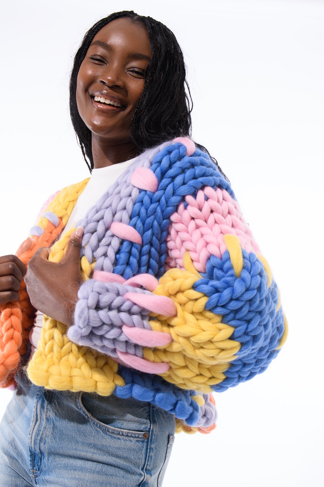 The Colourful Colossal Knit Cardigan | Hope Macaulay