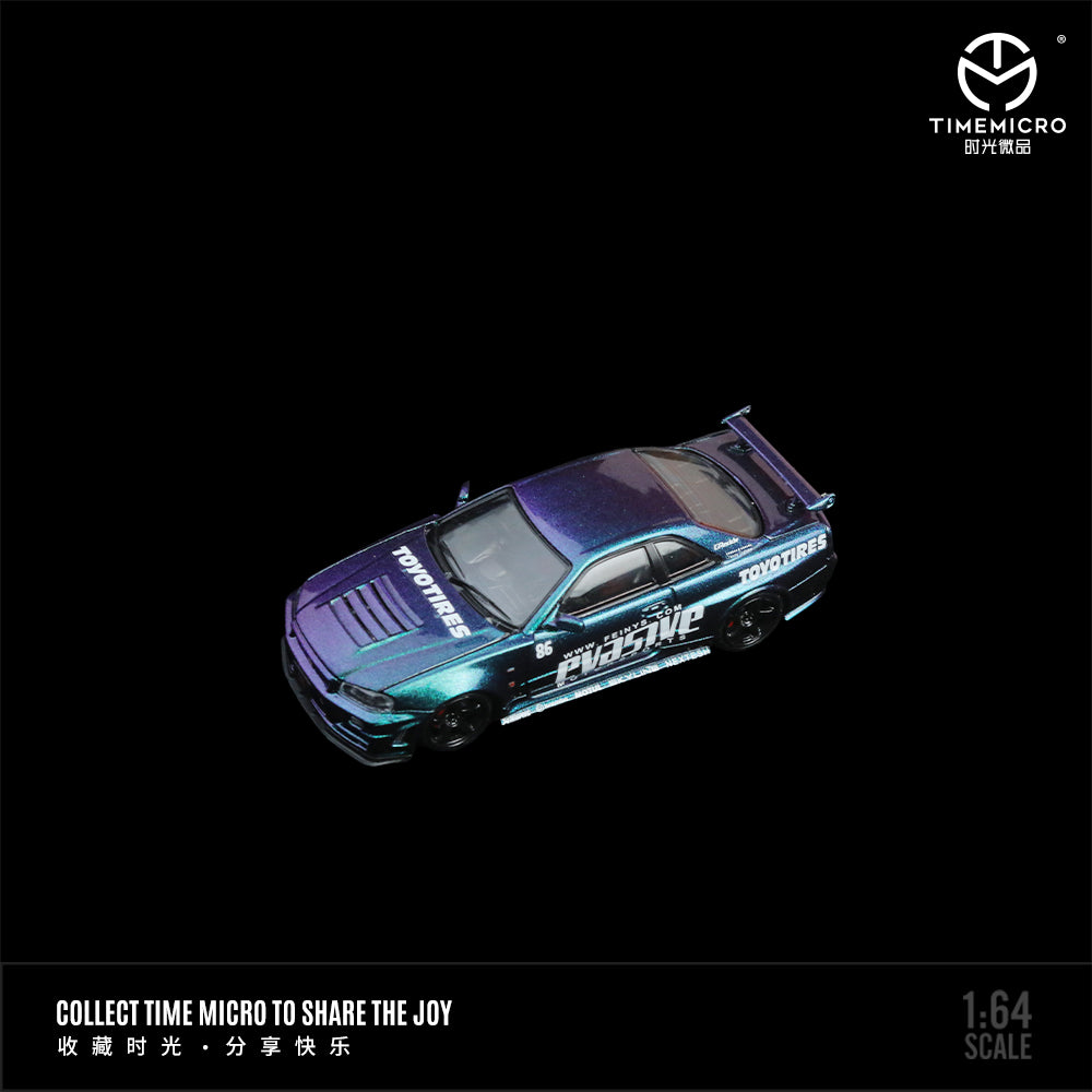 TimeMicro 1:64 Nissan GTRR34 GT Racing And Chameleon (4 Versions