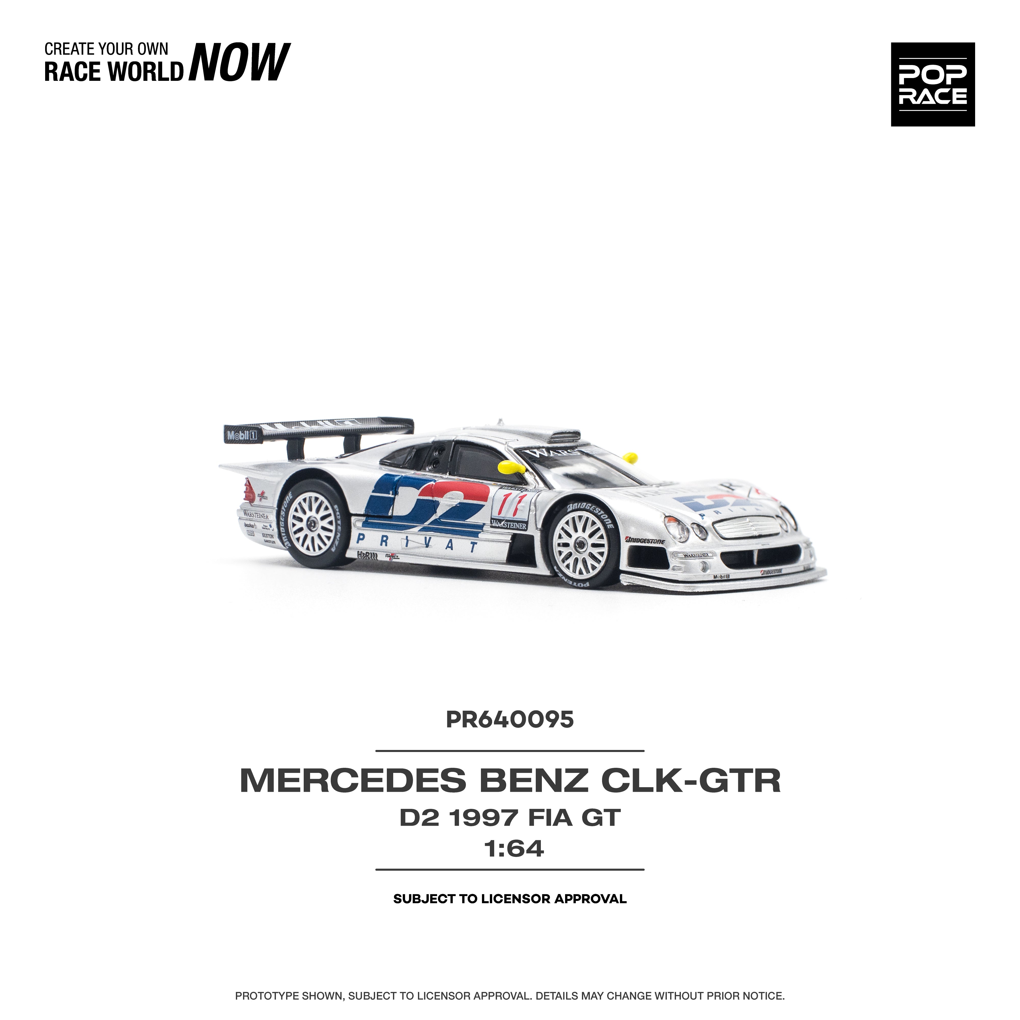 POPRACE 1:64 MERCEDES-BENZ CLK AMG GTR 1997 FIA GT D2 PRIVAT
