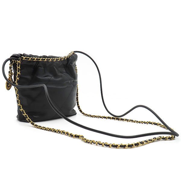 シャネル CHANEL シャネル22 ミニ レザー チェーンショルダー ブラック