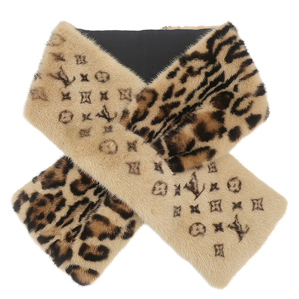 ルイヴィトン LOUIS VUITTON エシャルプ M67414 ベージュ×ブラウン