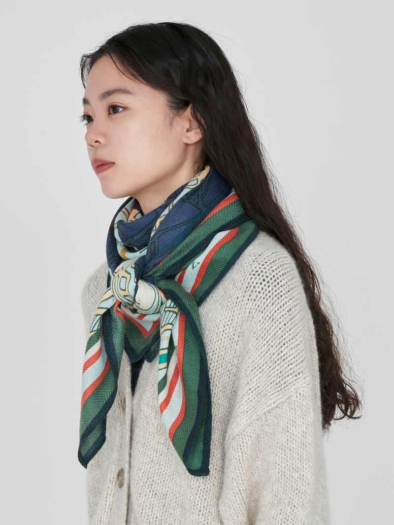 manipuri | ＜ウールシルクストールヘリンボーン織120＞コラージュサム