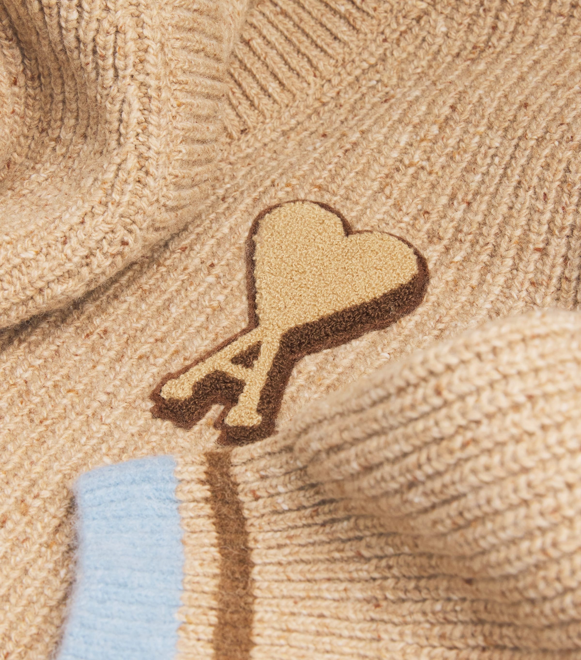 AMI Paris Beige Wool-Blend College Sweater | Harrods US