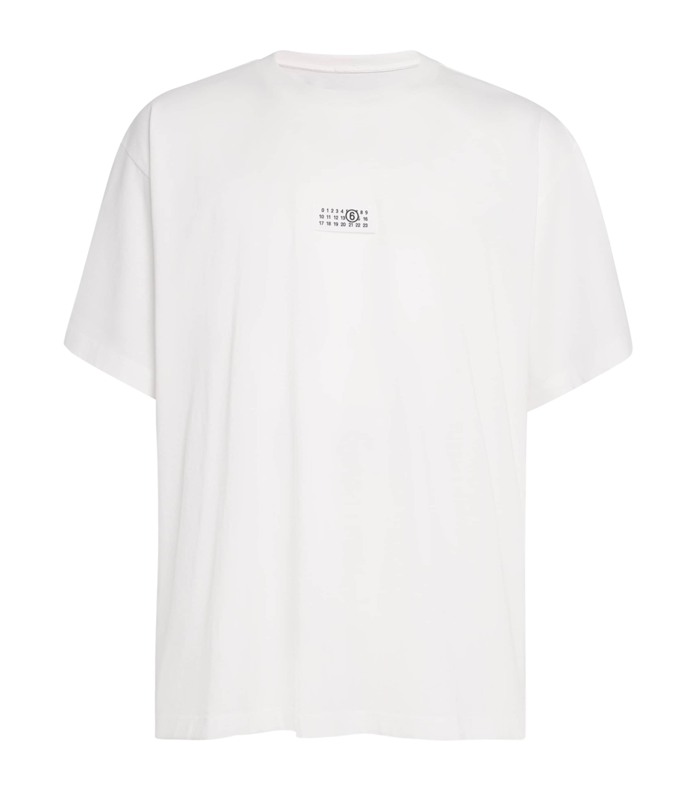 MM6 Maison Margiela White Cotton Numeric Tab T-Shirt | Harrods US