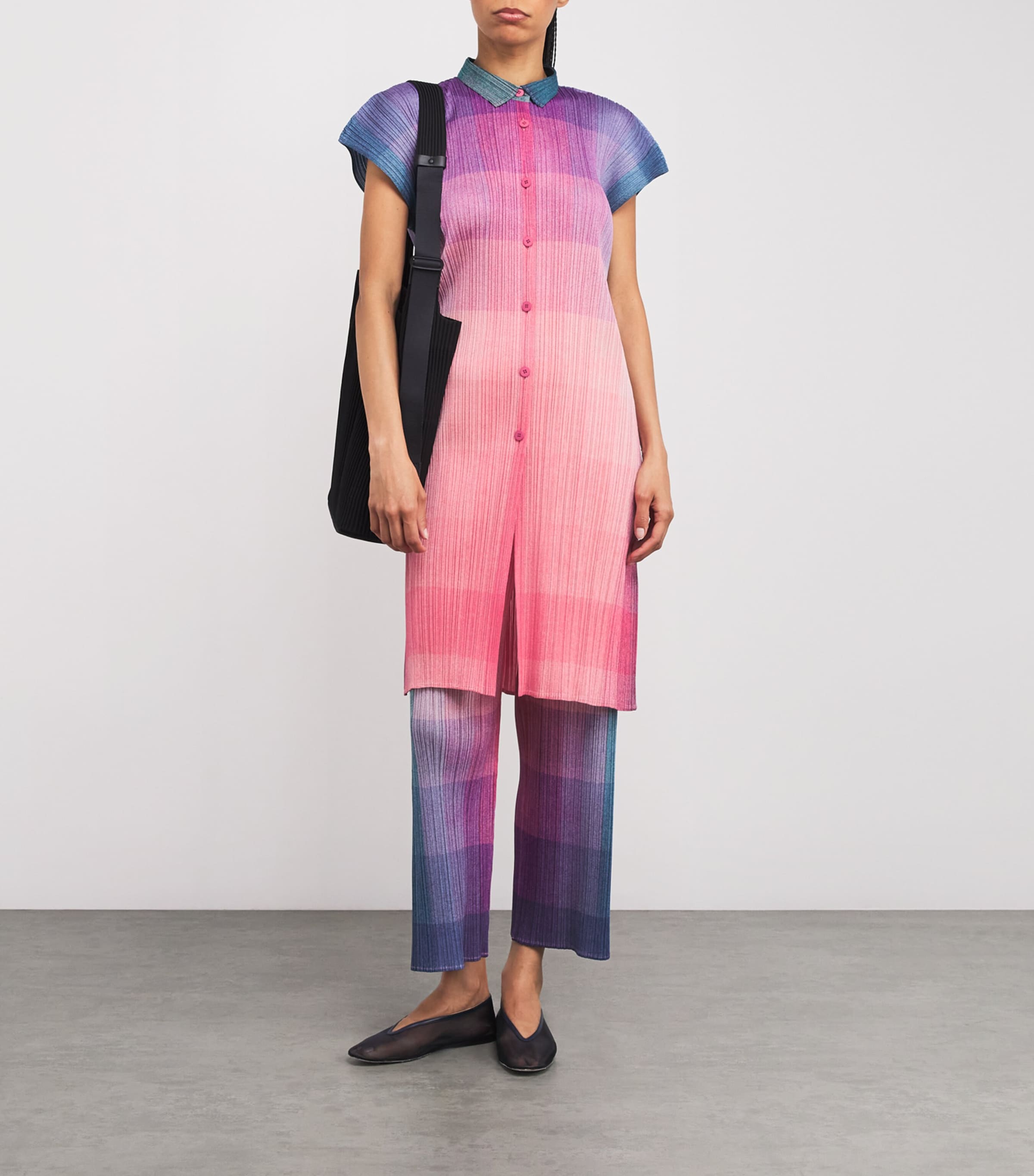 Pleats Please Issey Miyake Pink Longline Photon Shirt | Harrods US
