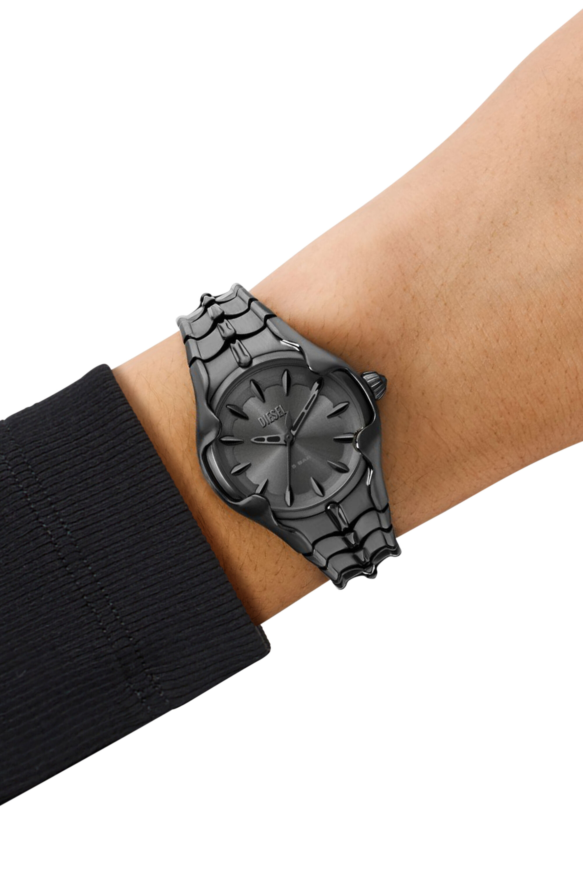 Women's Vert three-hand gunmetal stainless steel watch | Grey | Diesel