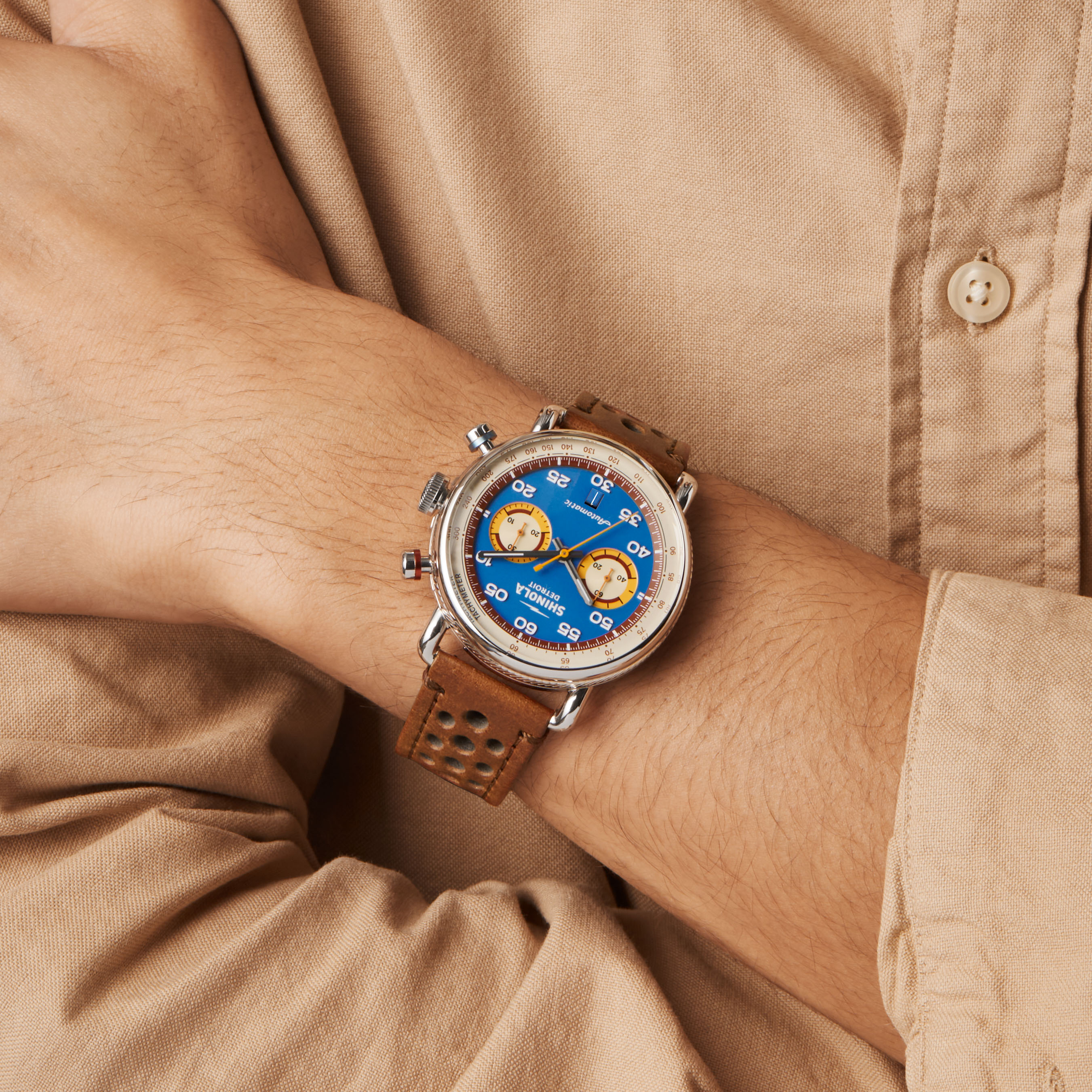 Shinola Lap 7 Canfield Speedway 44mm Watch Gift Set - Horizon Blue