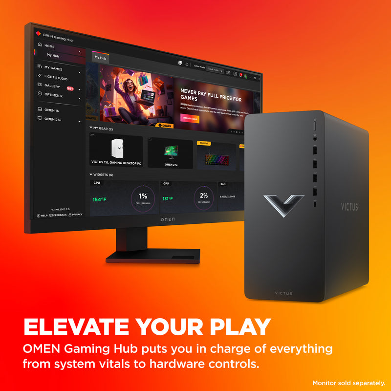 Victus by HP 15L Gaming Desktop TG02-2065t, Windows 11 Home, Intel