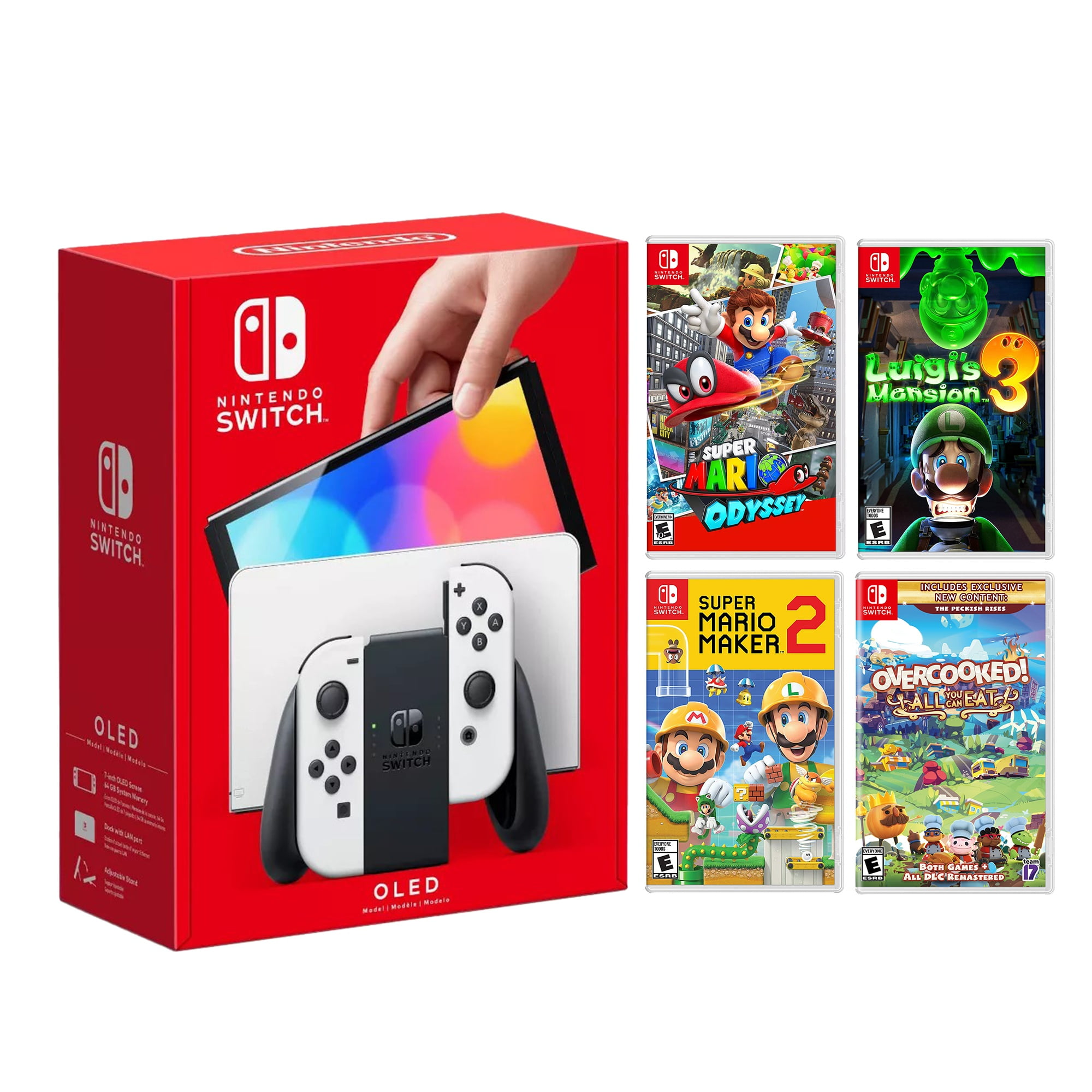 2021 New Nintendo Switch OLED Model White Joy Con 64GB Console HD