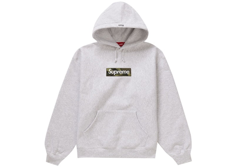 Supreme Men's Bandana Box Logo Hooded Sweatshirt Heather Grey