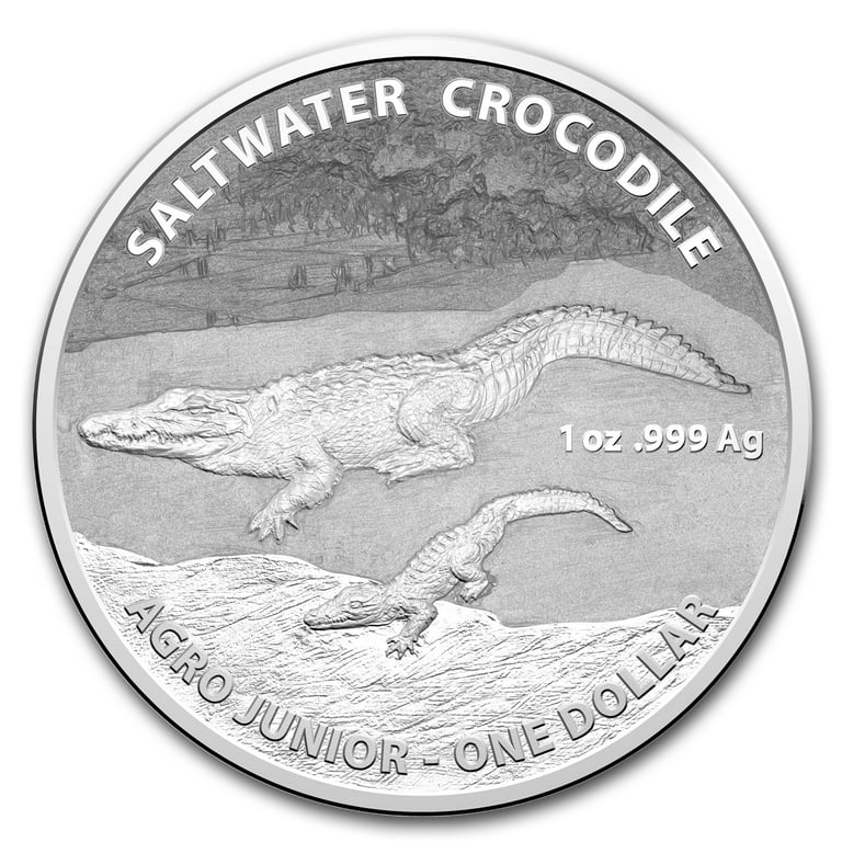 2015 Australia 1 oz Silver Saltwater Crocodile (Agro Junior