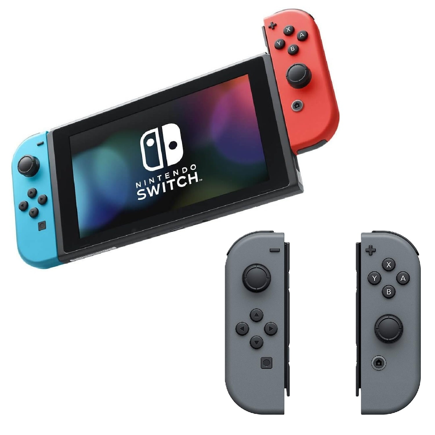 Restored Nintendo HAD-S-KABAA Console with Neon Blue and Neon Red
