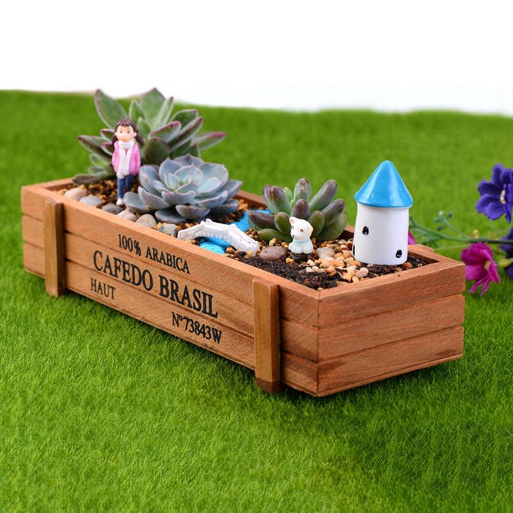 Grandest Birch Wood Planter Box Garden Yard Rectangle Flower