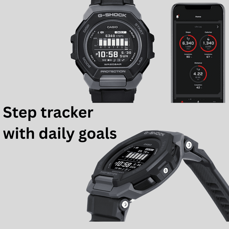 G-Shock Men's Connected Fitness Watch GBD300-1 – Bluetooth, Shock