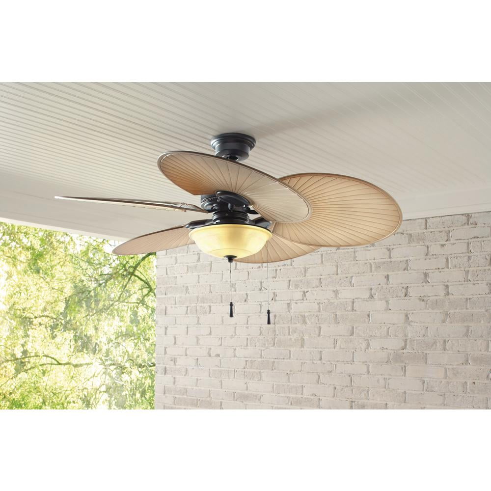 Hampton Bay Havana 48 in. LED Natural Iron Ceiling Fan with Light