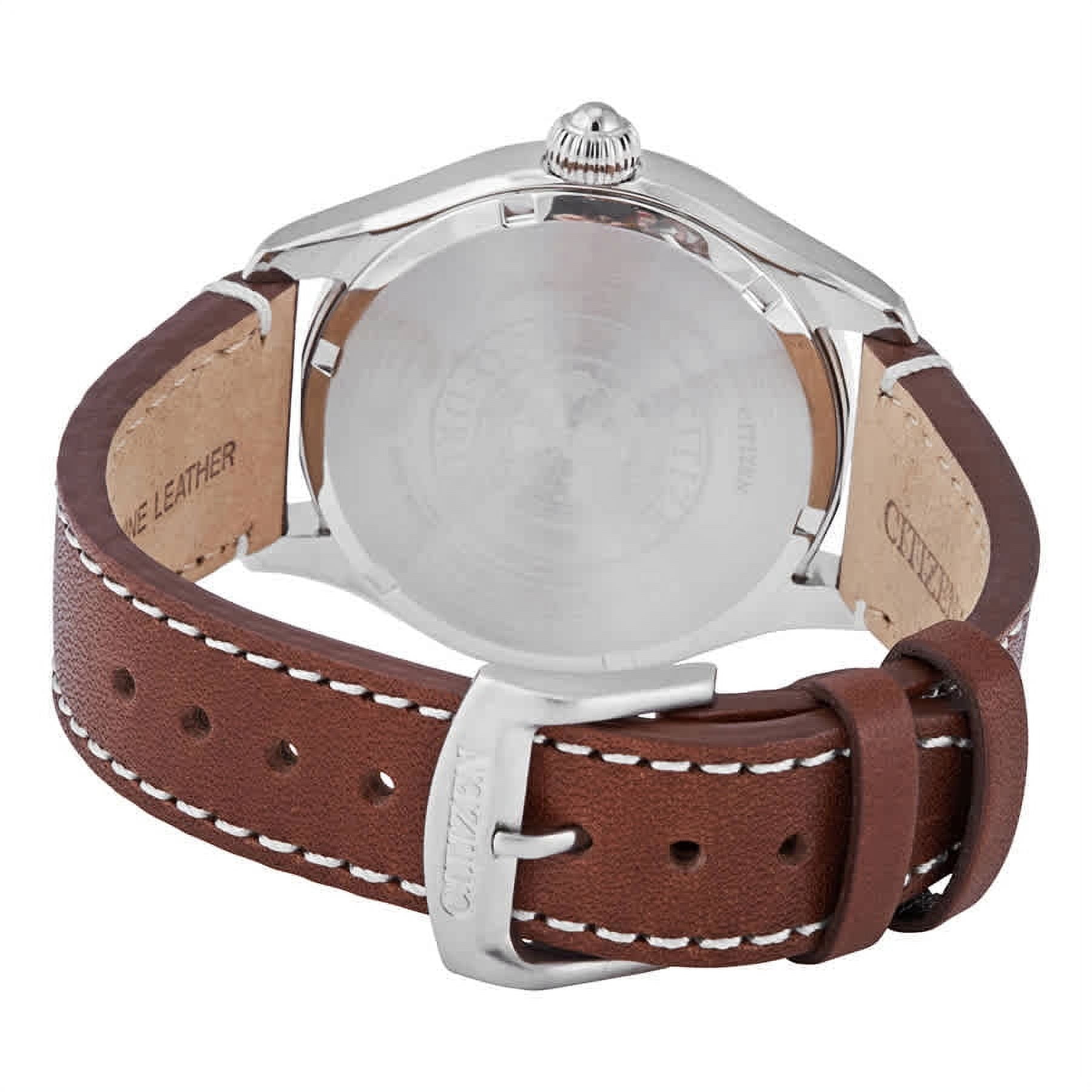 Citizen Men's Chandler Eco-Drive Watch, Green Dial, Brown Leather