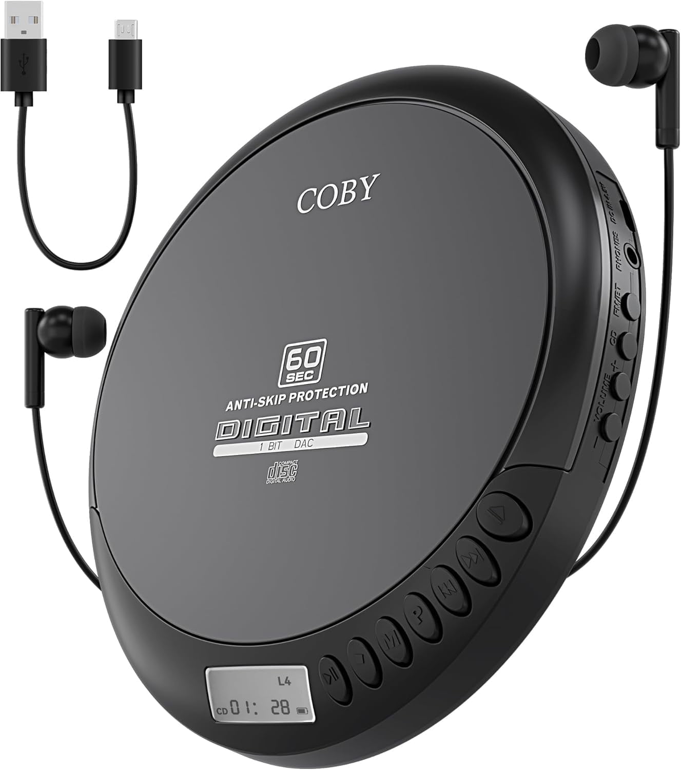 Coby Portable CD Player with Anti-Skip Technology Built-In FM