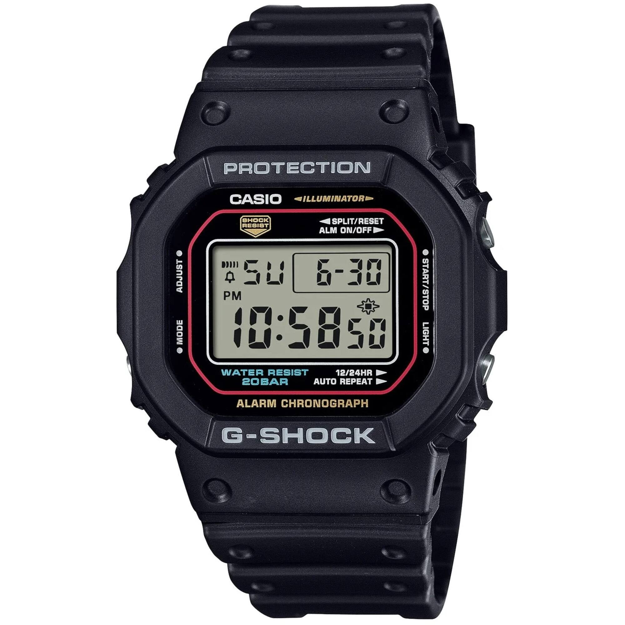 Casio DW5600RL-1 Men's G-Shock Black Resin Strap Digital Watch