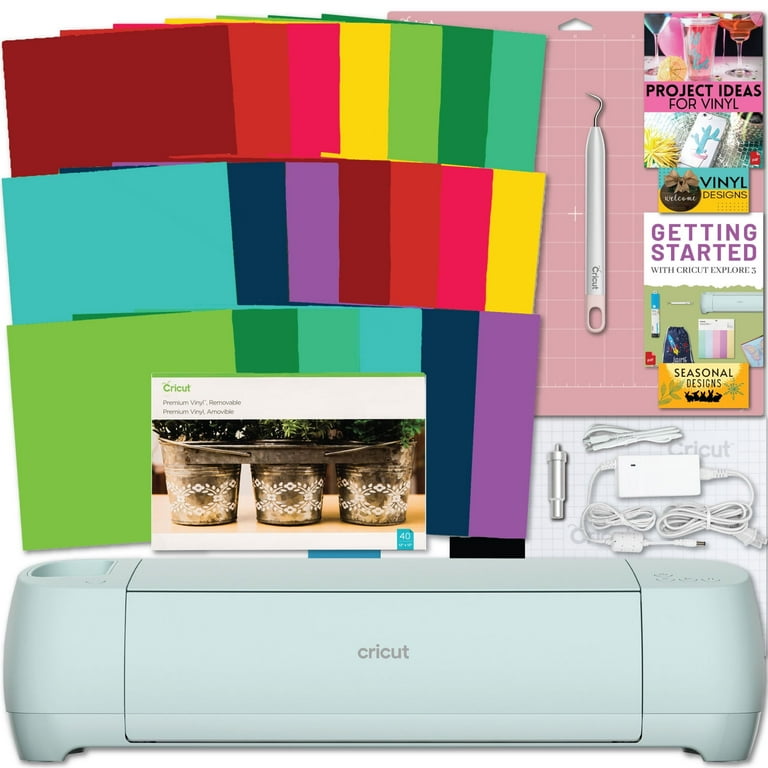 Cricut Explore 3 Craft Cutting Machine, Vinyl 40 Sheet Bundle