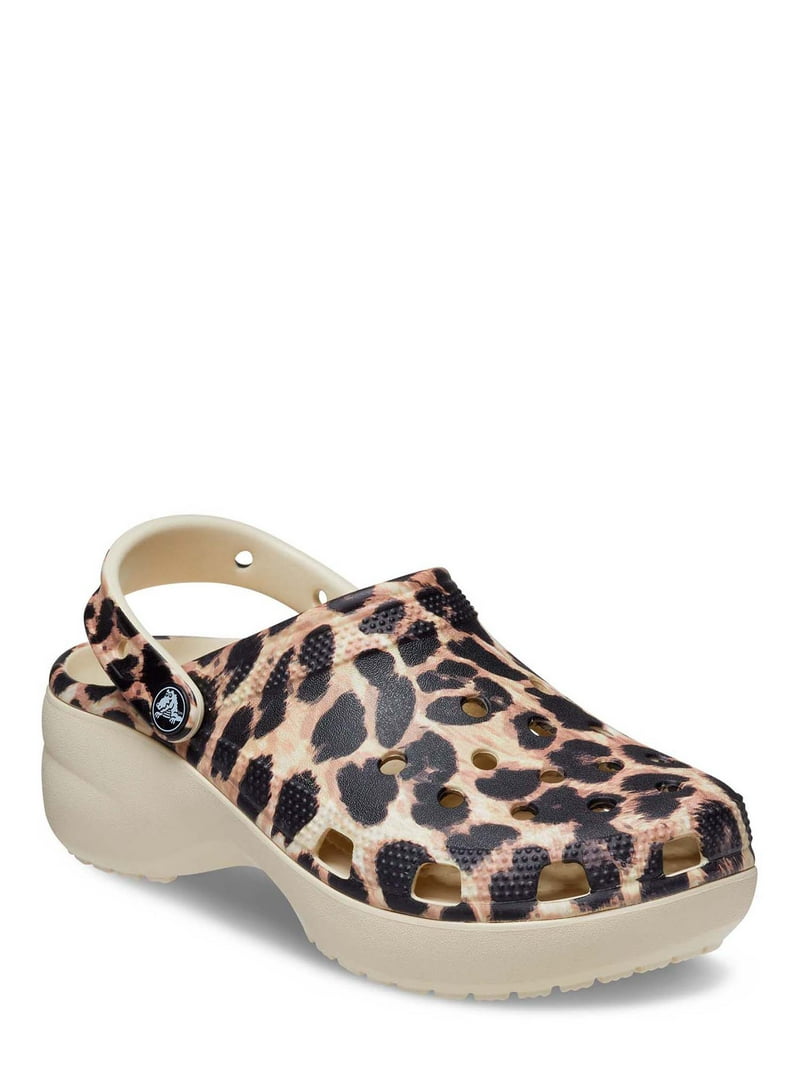 Crocs women's Classic Platform Animal Remix Clog - Leopard Print