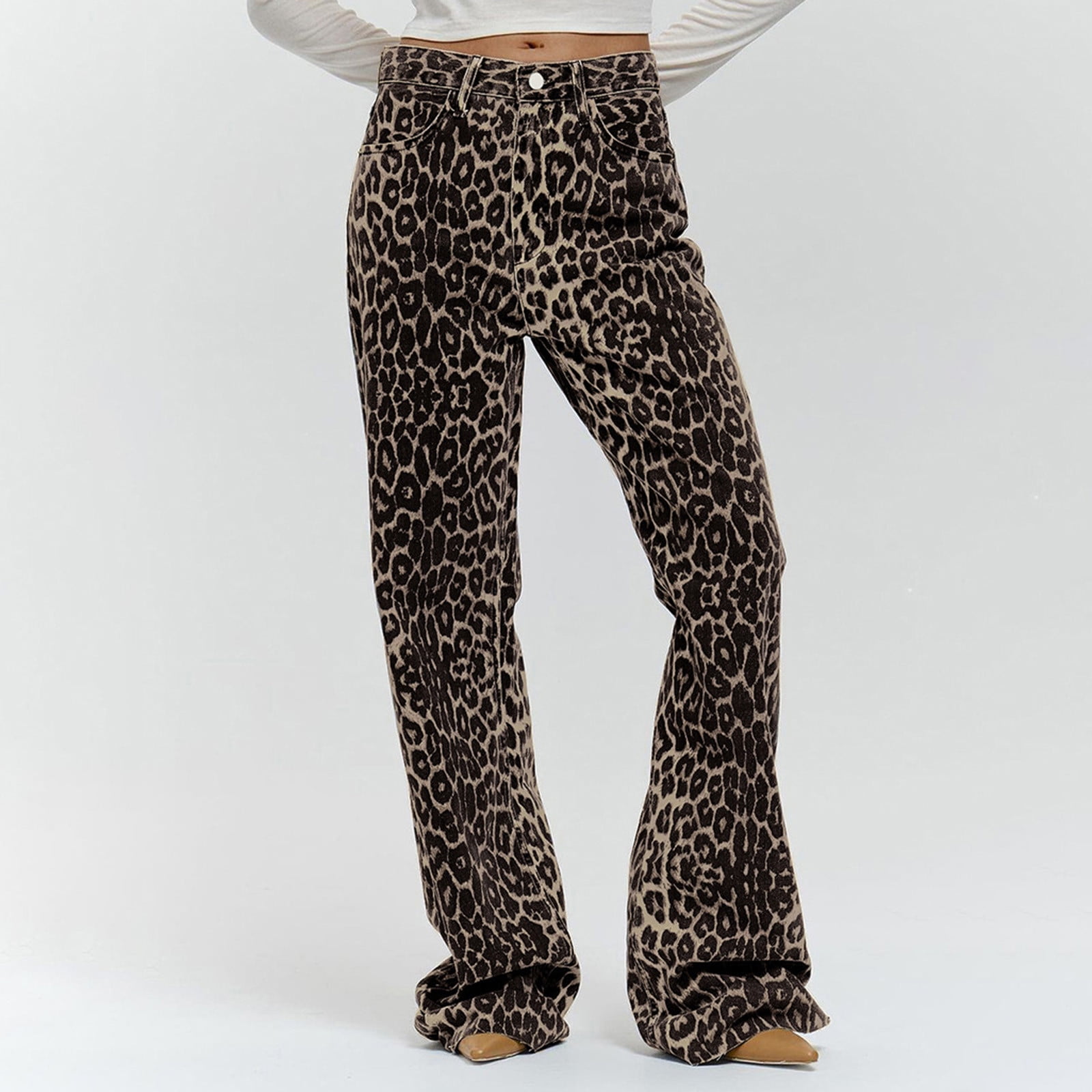 Aloohaidyvio Y2k Jeans Animal Print Y2k Pants Leopard Print Womens