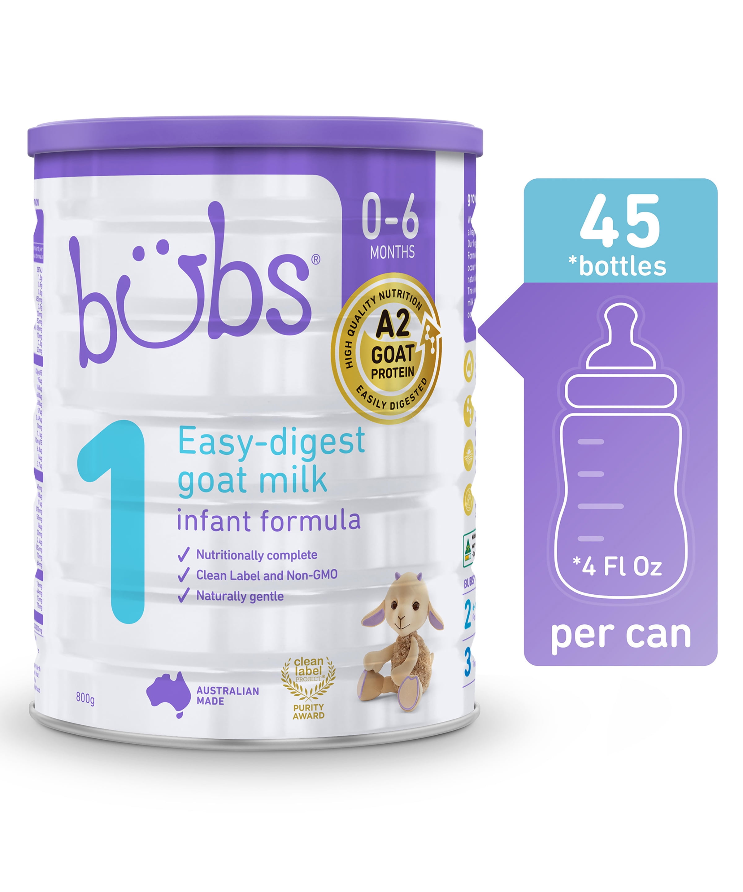 Bubs® Goat Milk Infant Formula Stage 1, 800g (0-6 Months