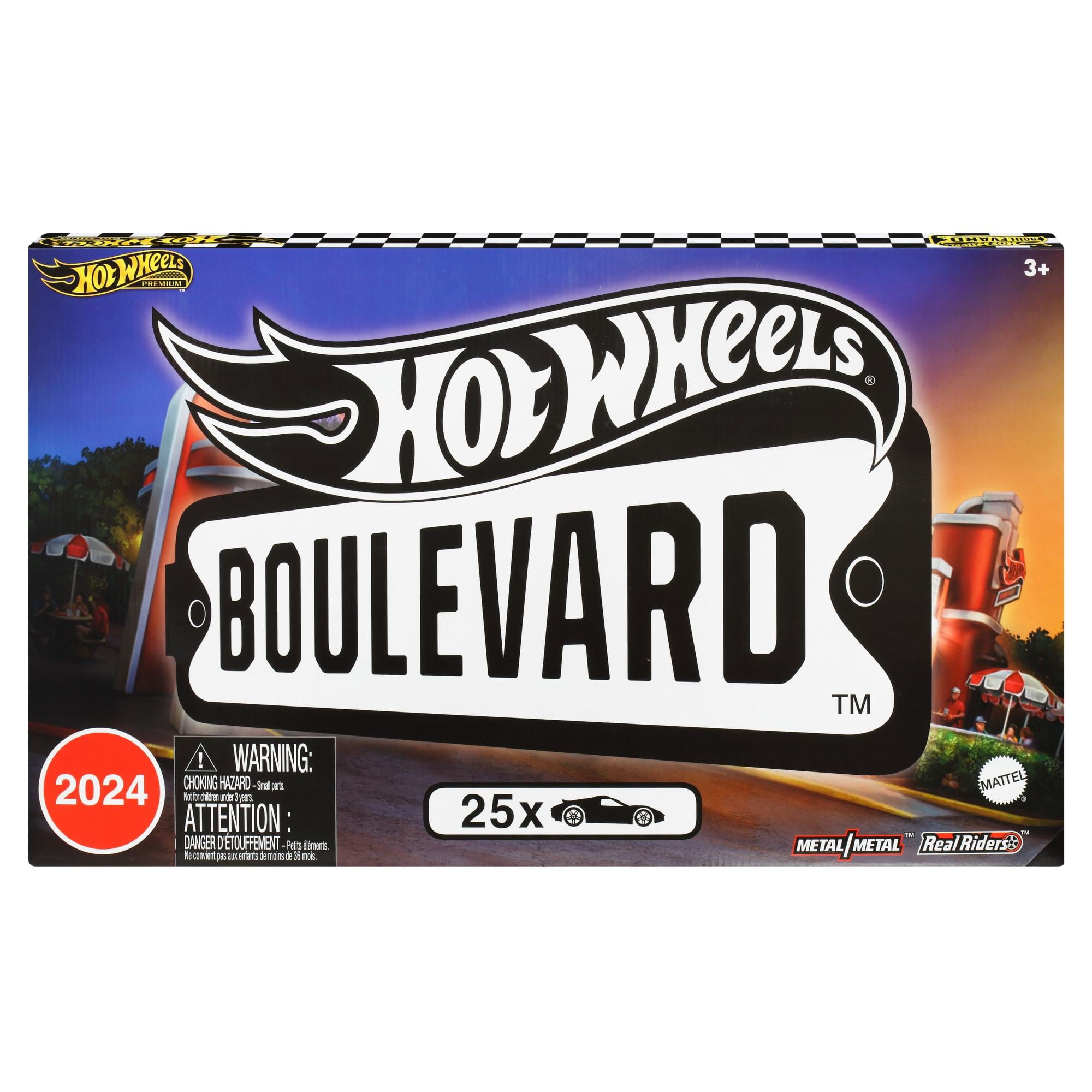 Hot Wheels Boulevard 25-Car Factory Set, 25 Premium Die-Cast 1:64