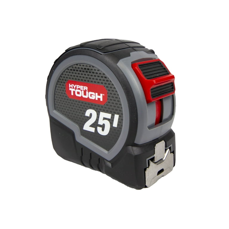 Hyper Tough 25ft Steel Tape Measure with Wide Blade, Fractional