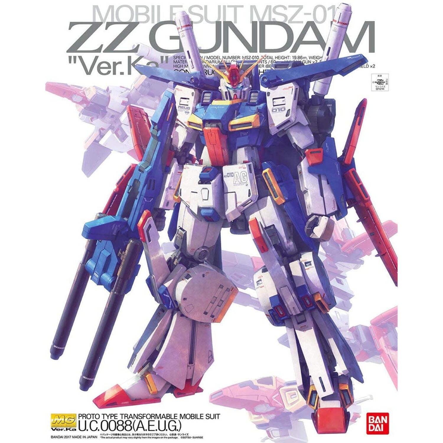 Bandai MG 1/100 MSZ-010 ZZ Gundam Ver.Ka Model Kit Toy Build