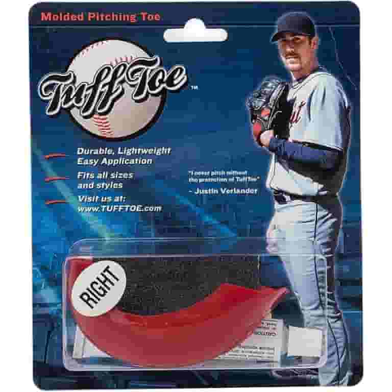 Tuff Toe Molded Pitcher's Cleat Guard, Red, Right Foot