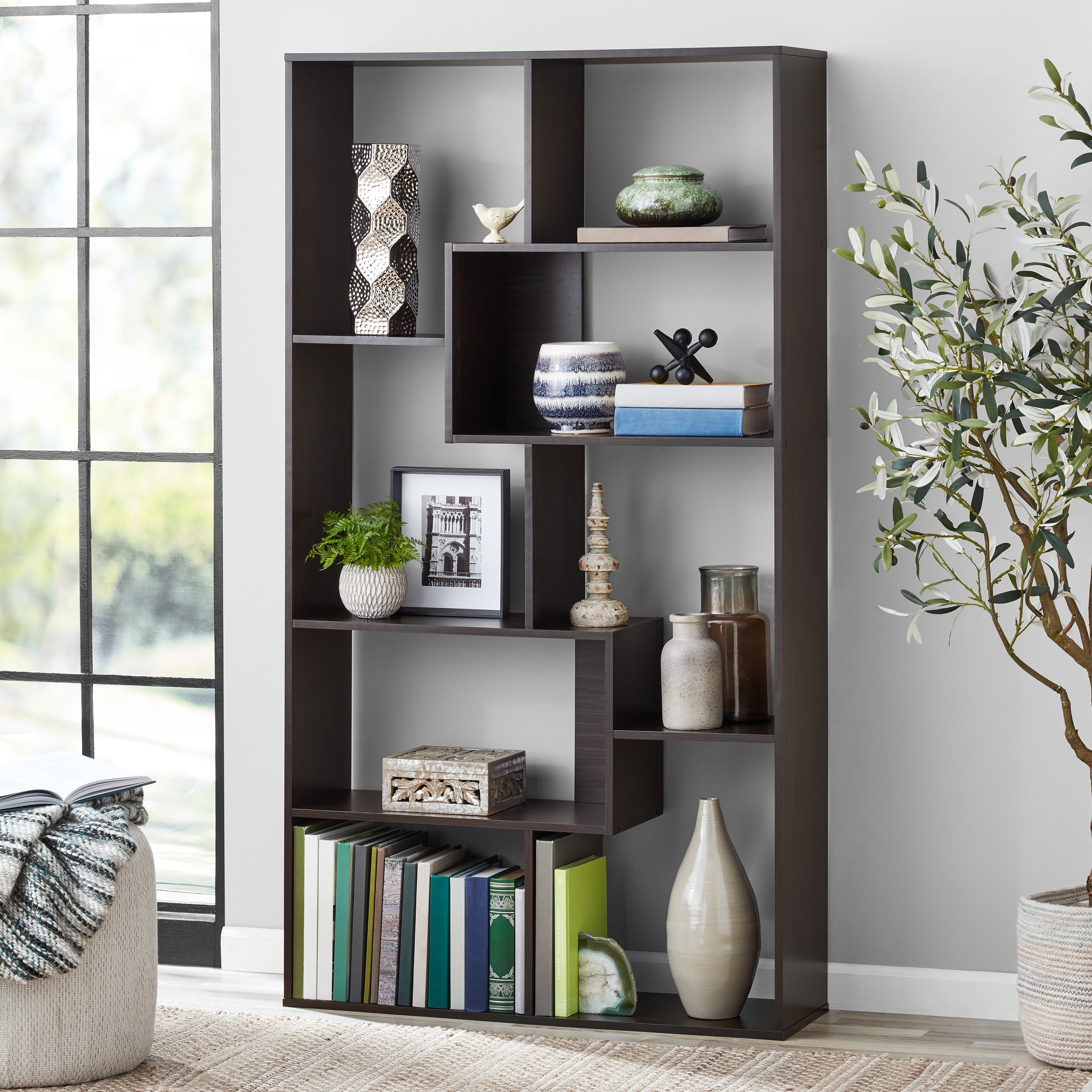 Mainstays Modern 8-Cube Bookcase, Espresso - Walmart.com