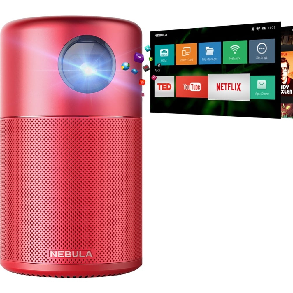 Nebula Capsule Smart Wi-Fi Mini Projector, Portable 100' Movie