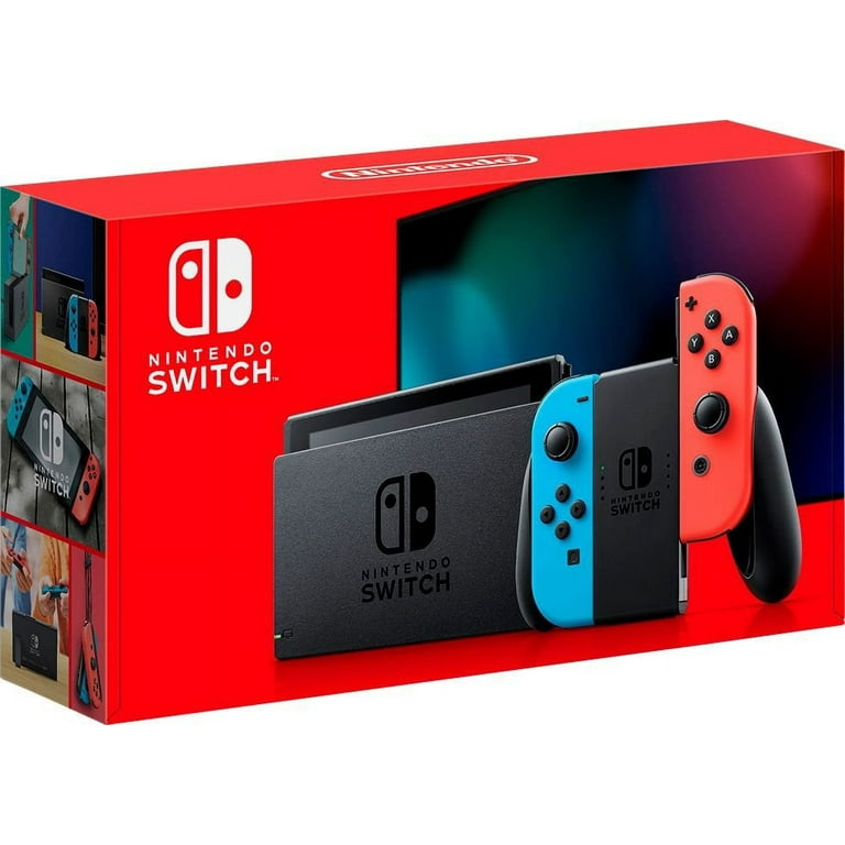 Nintendo Switch Console with Neon Blue/Red Joy-Con, 3 Play Styles