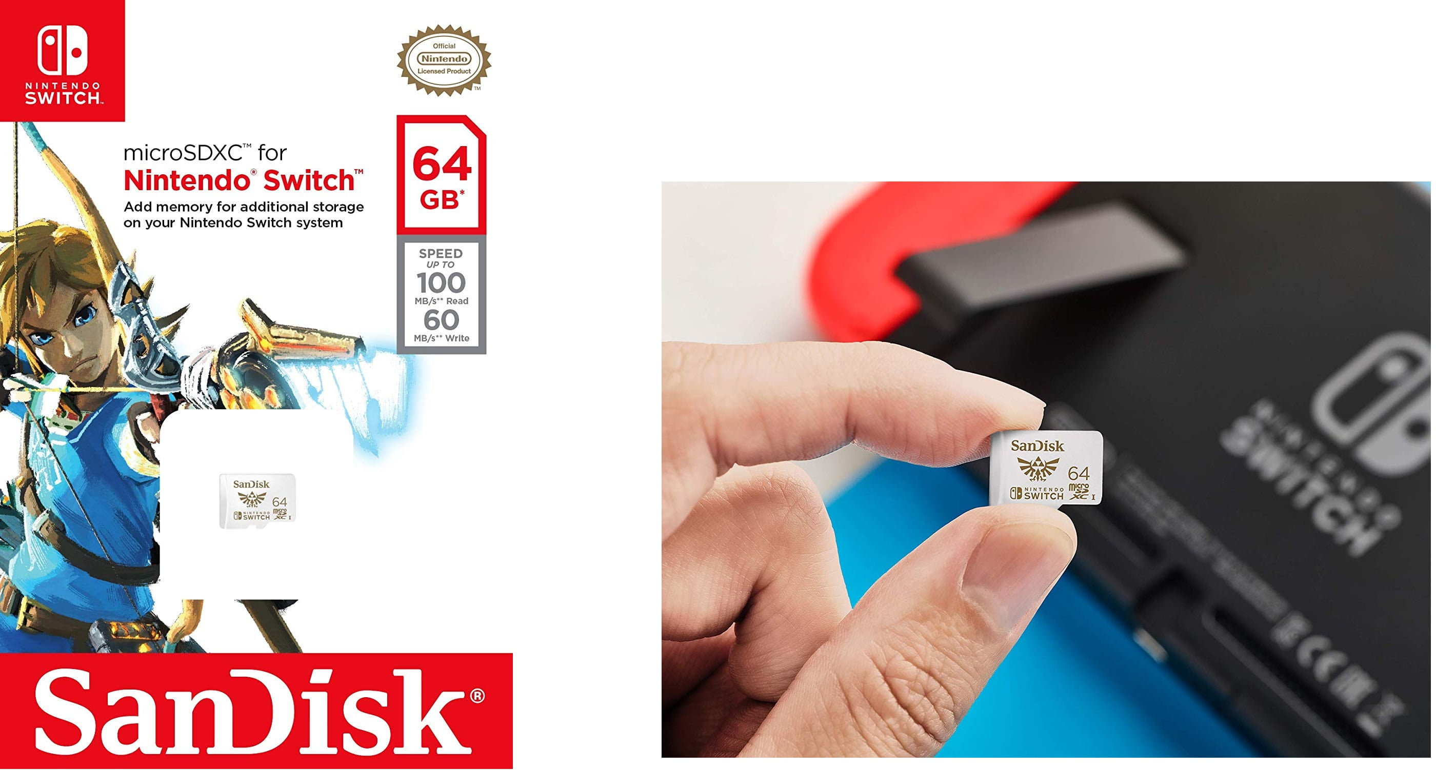 SanDisk 64GB MicroSDXC UHS-I Card for Nintendo Switch - SDSQXAT