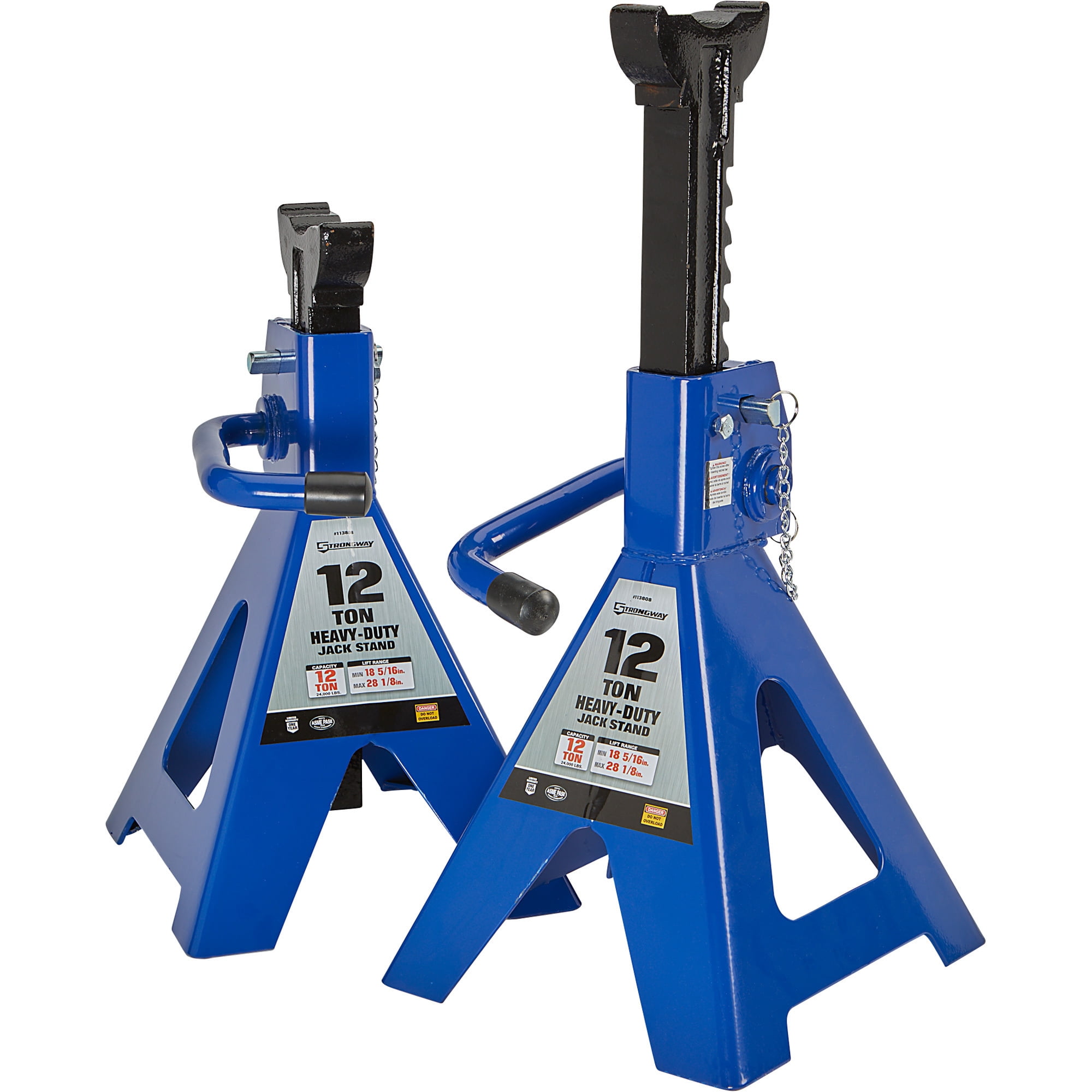 Strongway Double-Locking 12-Ton Jack Stands, Heavy Duty Vehicle