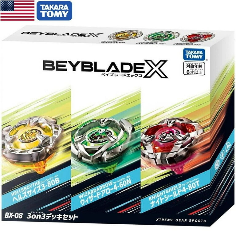 Takara Tomy Beyblade X 3on3 Deck Set BX-08, Includes 3 Beyblades