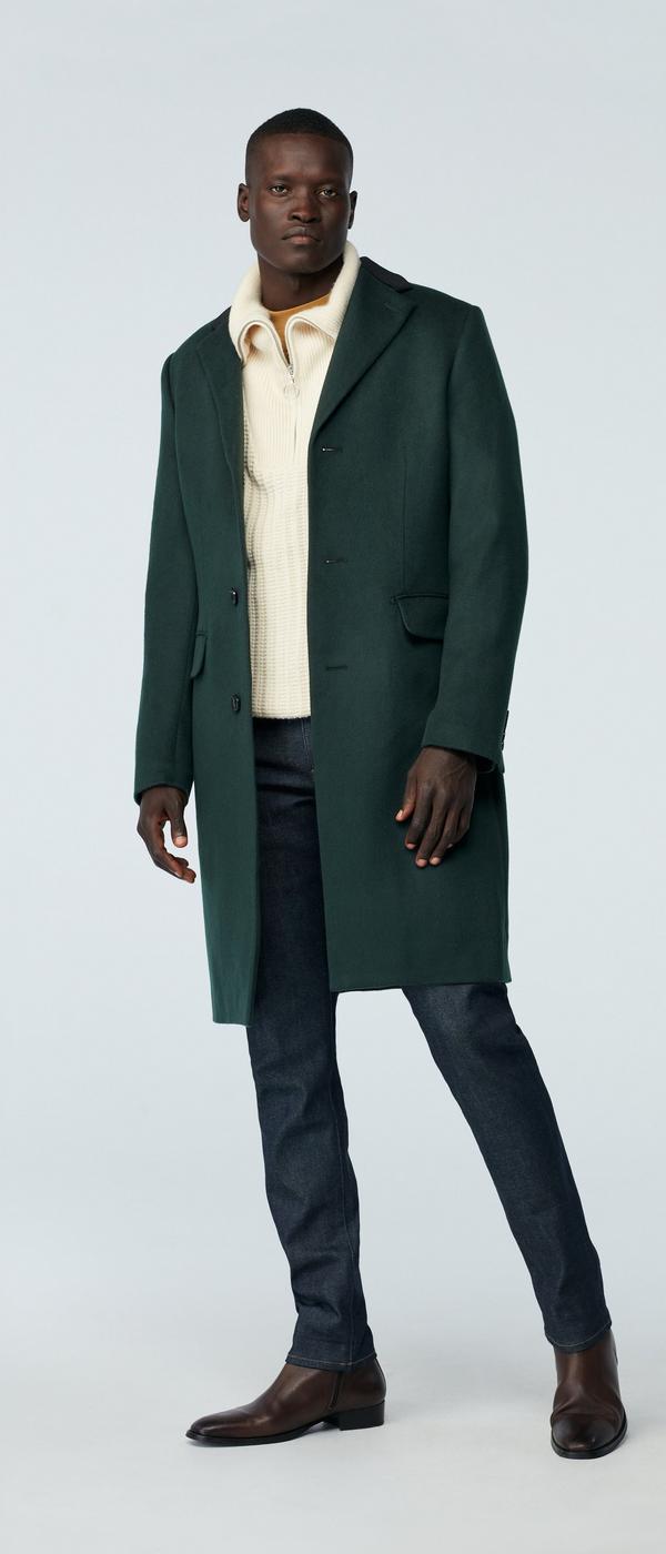 Men's Custom Overcoats - Heartford Dark Olive Chesterfield