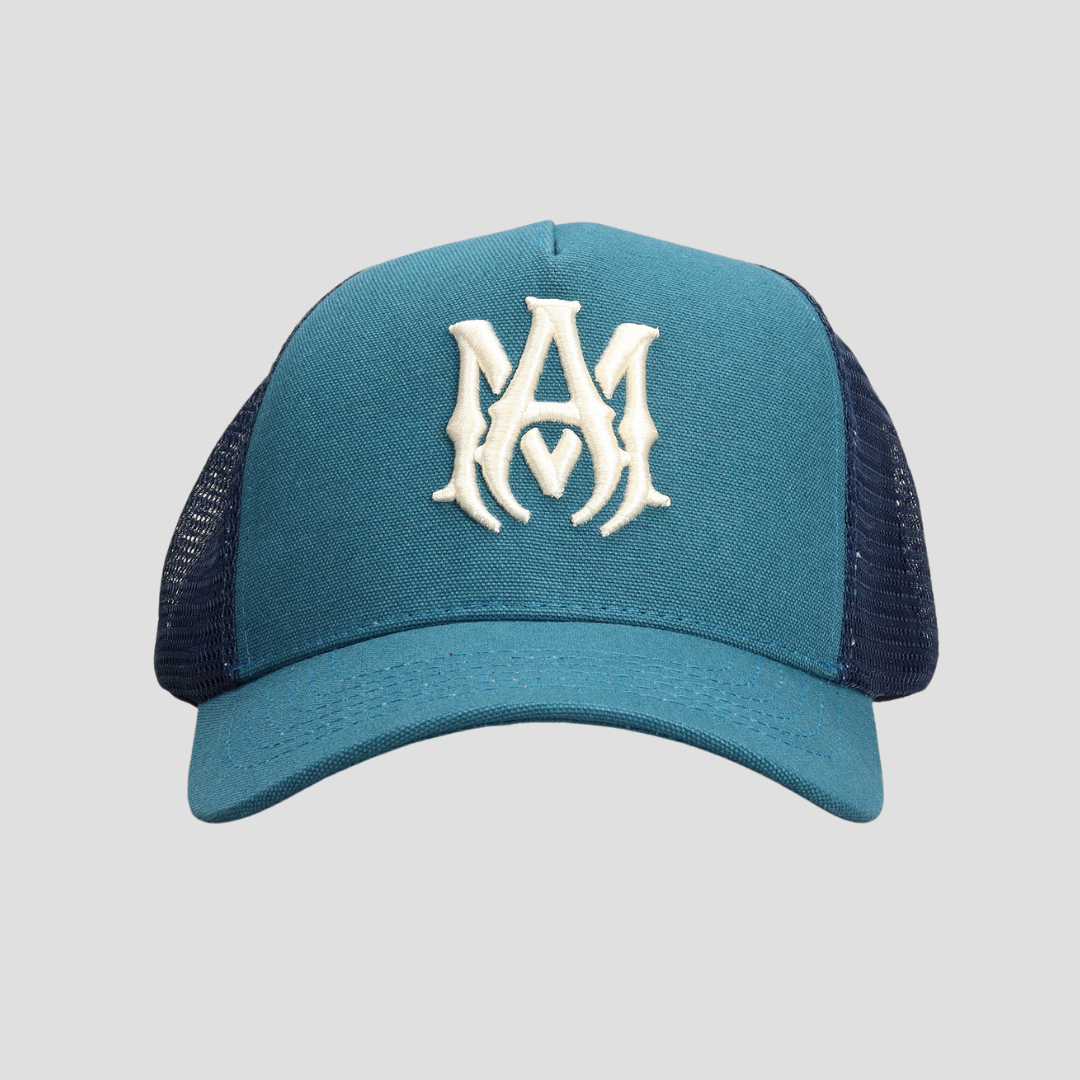 Amiri Teal MA Trucker Hat – ICETIME LUXE