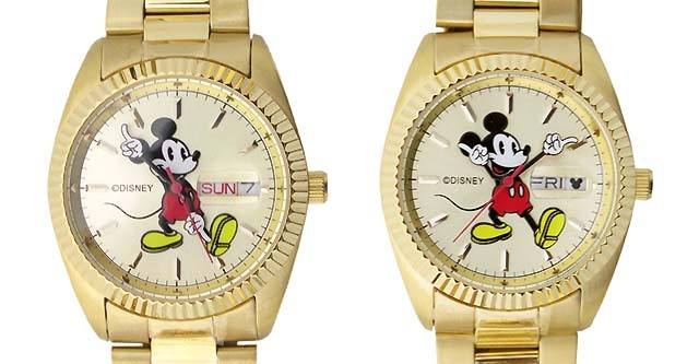 Disney】ミッキーウォッチ Mickey Watch メンズ腕時計 ゴールド