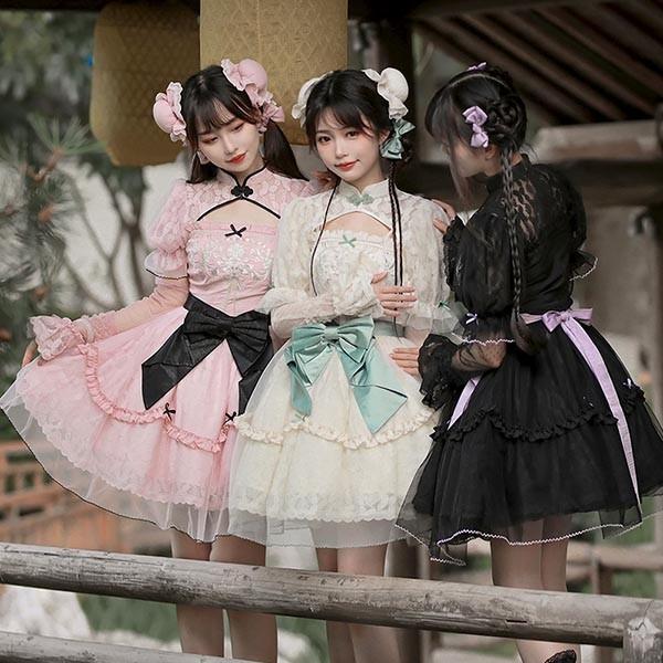 送料無料】中華風 ロリータ チャイナドレス ワンピース Aライン oita