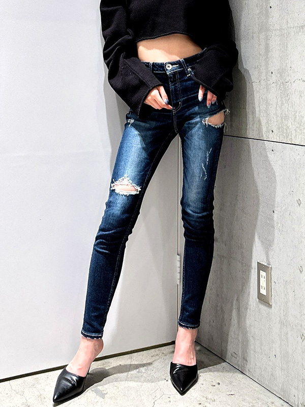 GYDA ジェイダ デニム パンツ M/W SIDE RIPPED スキニー デニム パンツ